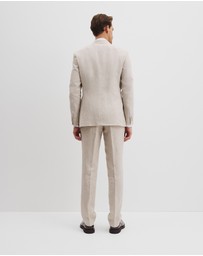 Country Road - Regular Fit Linen Single Breasted Check Jacket