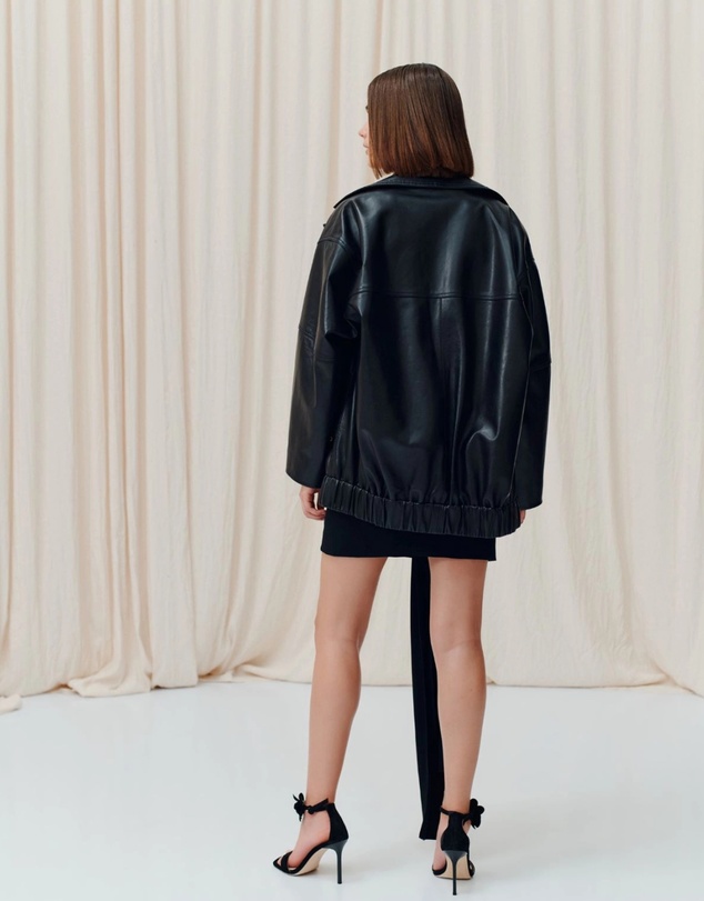 Marella - ICONIC EXCLUSIVE - Emily Ratajkowski - Bomber Leather Jacket