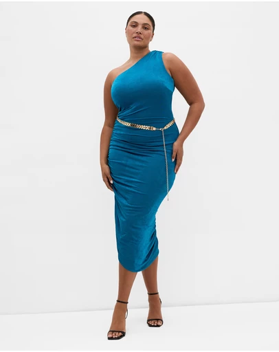 City Chic - Orbit One Shoulder Slink Dress
