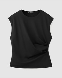 M.N.G - T-Shirt With Gathered Details