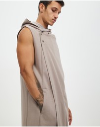 Surrounded By Ghosts - The Purpurite Long Hooded Fleece Sleeveless Cardigan
