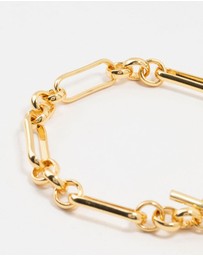 Lovisa - Gold Plated Brass Rectangular Link With Coin Bracelet