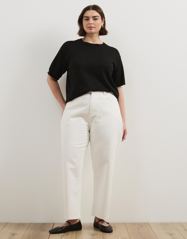 Atmos&Here Curvy - Lana Short Sleeve Oversized Knit Top
