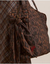 Damson Madder - Dark Leopard Quilted Tote Bag