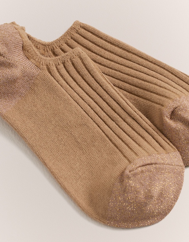 Trenery - Low Cut Rib Sock in Light Camel