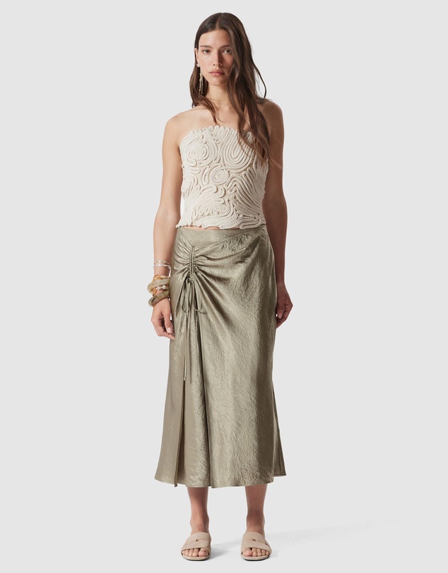 & Other Stories - Drawstring Satin Midi Skirt
