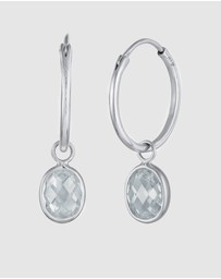 Elli Jewelry - Earrings Creole Zirconia 925 Sterling Silver