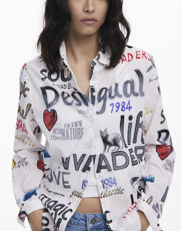 Desigual - Cotton shirt with letters