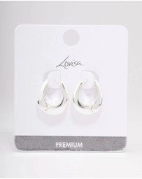 Lovisa - Silver Plated Chunky Oval Huggie Earrings