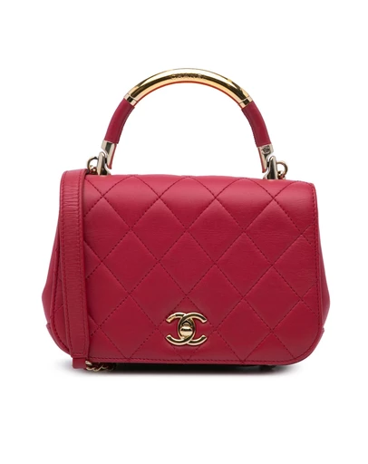 Pre-Loved by Azura Reborn - Pre-Loved chanel Chanel Quilted Lambskin Leather Top Handle Bag
