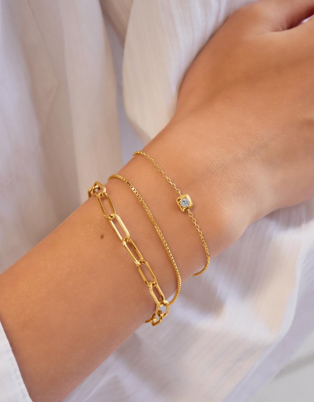 Ania Haie - Ania Haie Gold Modern Bezel-Set Solitaire Bracelet