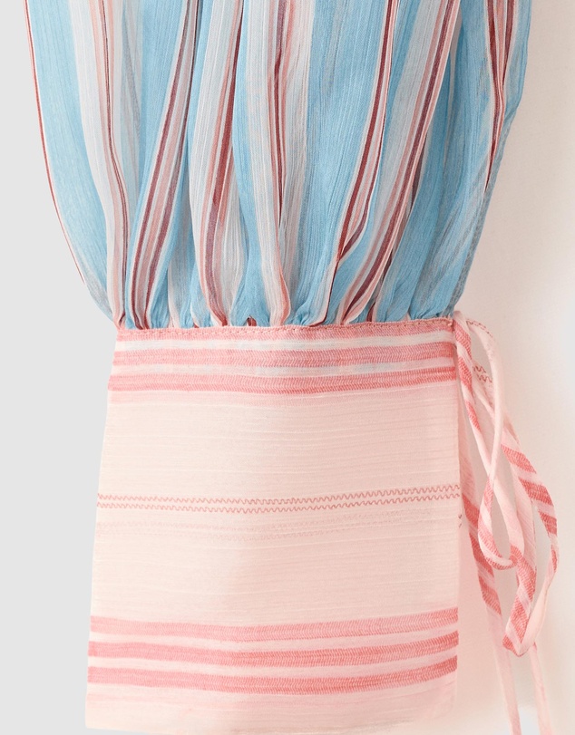 M.N.G - Striped Blouse with Tie Fastening