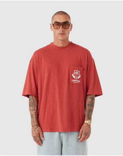 Zanerobe - Crest Slub Flow Tee Cherry