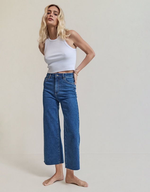 All About Eve - Charlie High Rise Wide Leg Jean Mid Blue