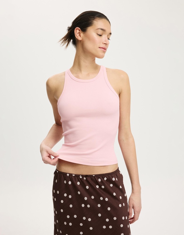 Cotton On - Goldie Rib High Neck Tank