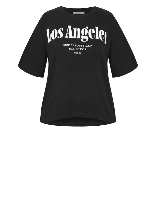 City Chic - Plus size Los Angeles Cotton Tee - black