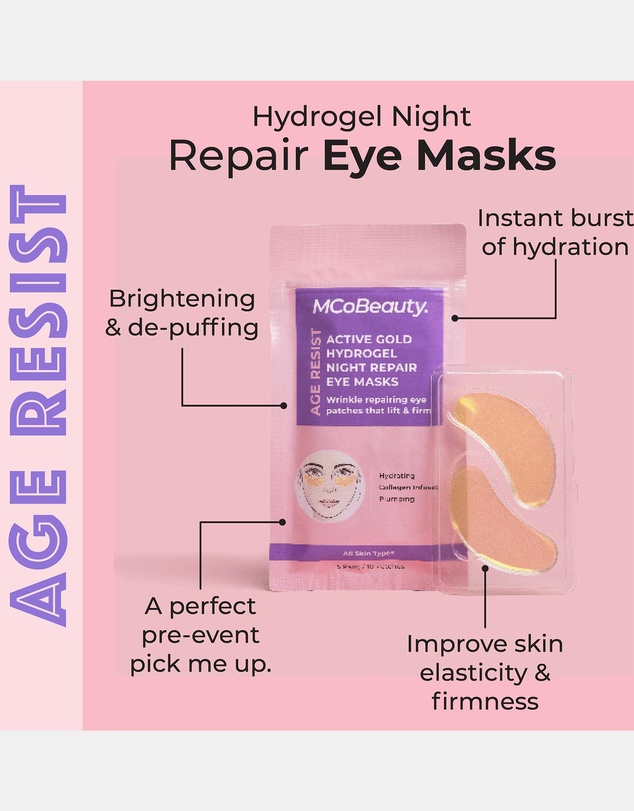 MCoBeauty - Age Resist - Active Gold Hydrogel Night Repair Eye Mask 5 Pack
