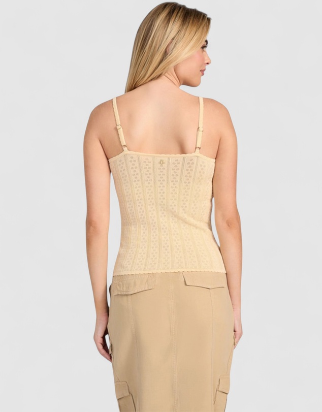 GUESS - Sleeveless Pointelle Reina Cami Top