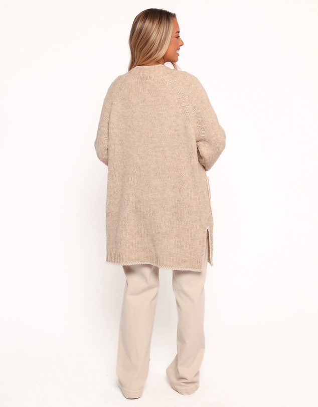 Petal & Pup - Trinette Contrast Pocket Cardigan - Tan