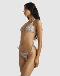 RVCA - Claire Plaid Tie Side Ultra Skimpy Bikini Bottoms