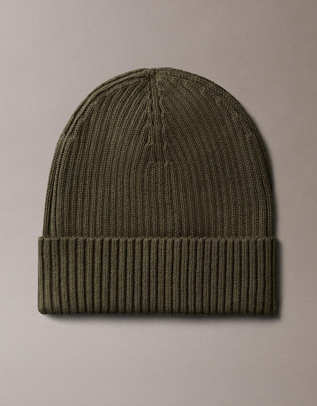 Calvin Klein - Patch Chunky Rib Cotton Beanie