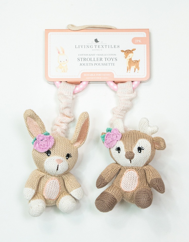 Living Textiles - 2 Pack Stroller Toys - Fawn & Bunny