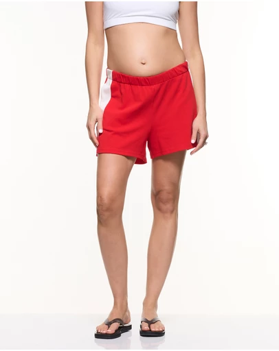 Soon Maternity - Side Stripe Cotton Shorts