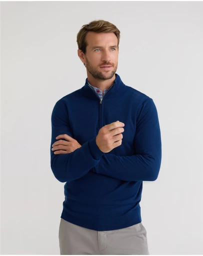 Oxford - Merino Zip Neck Pure Wool Pullover
