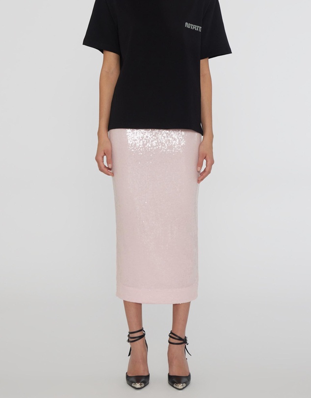 ROTATE - Sequin Midi Pencil Skirt