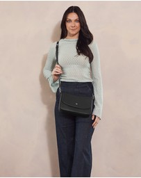 Pierre Cardin - Pierre Cardin Ladies Leather Flap Over Crossbody Bag
