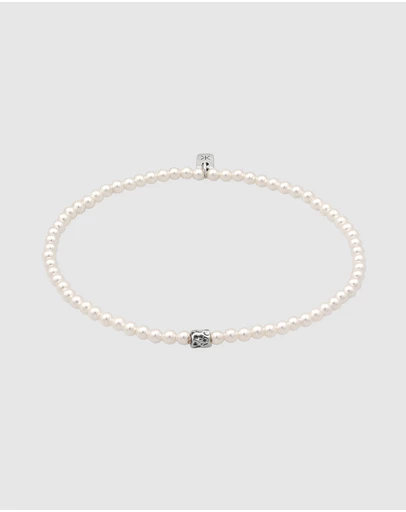 Kuzzoi - ICONIC EXCLUSIVE - Bracelet Male Beads Pearl 925 Sterling Silver