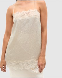 Seed Heritage - Crinkled Satin Lace Square Neck Cami