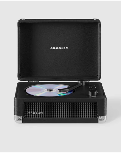 Crosley - Crosley Cruiser Portable Retro CD Player with Stereo Bluetooth Speakers, FM Radio - Black