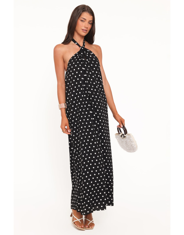 Petal & Pup - Theophania Maxi Dress - Black Polka Dot