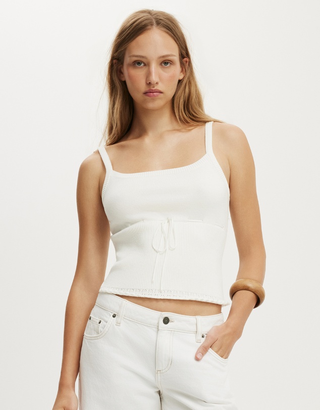 Cotton On - Knit Cami With Ruffle Hem
