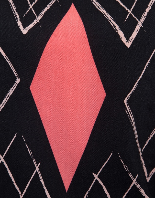 17 Sundays - Diamond Print Woven Dress With Shirred Waist
