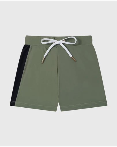 Aqua Blu Kids - Building Blocks Khaki Lycra Swim Shorts - Teens