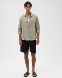 AERE - Pleated Cotton Tailored Shorts