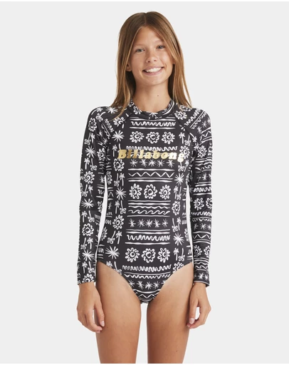 Billabong - Girls 8 to 16 Lost On You Long Sleeve Bodysuit Rash Vest