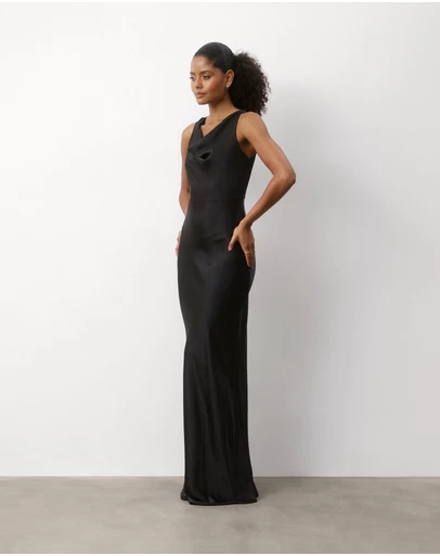 Six Stories - Cowl Front Satin Bridesmaid Dress