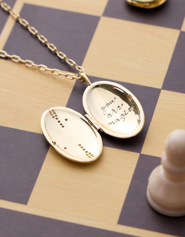 Wanderlust + Co - You Are Magic Gold Medallion Locket Necklace