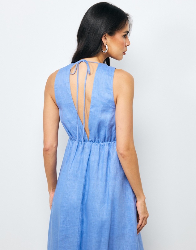 AERE - Navi Linen Midi Dress