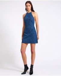ONE TEASPOON - Electric Jungle Denim Mini Dress - Blue Animal