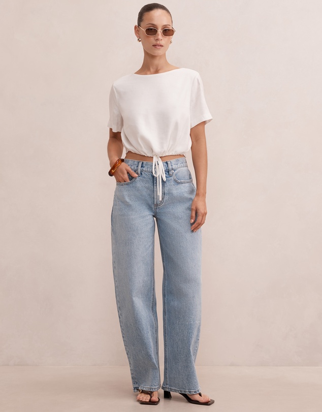 Forever New Petite - Rosie Petite Bubble Linen Top