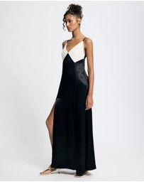 Lover - Margot Contrast Satin Maxi Dress