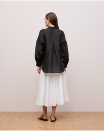 Trenery - Linen Silk Resort Shirt in Black