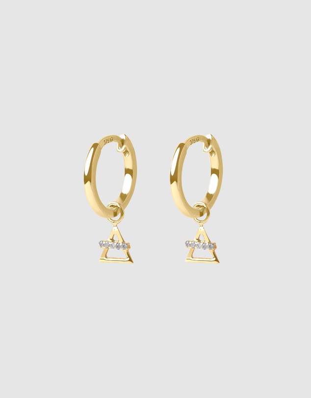 Luna Rae - Solid Gold - Air Element Diamond Hoops