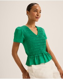 Review - Lillie Shirred Peplum Top