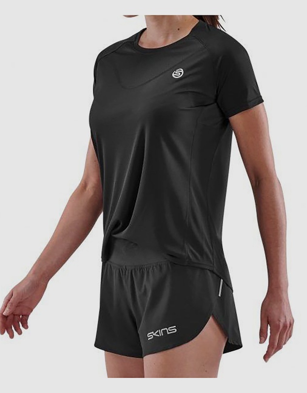 SKINS - SKINS Women's Series-3 Activewear Short Sleeve Top Black