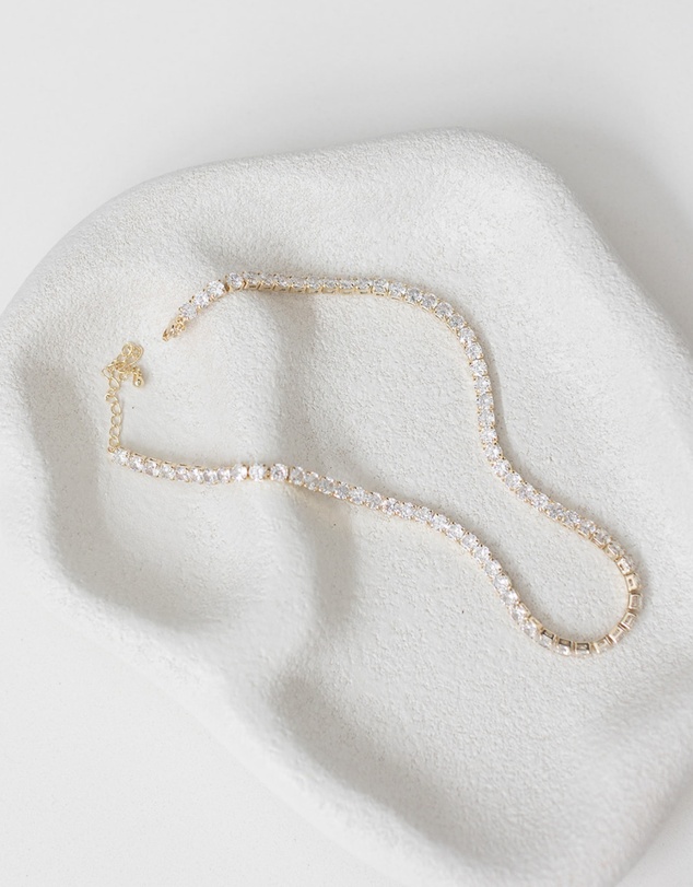 The White Collection - Tiffany - Modern Gold Bridal Necklace